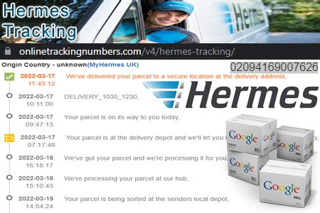 hermes traching|Hermes tracking number on label.